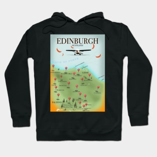 Edinburgh Vintage Travel map Hoodie